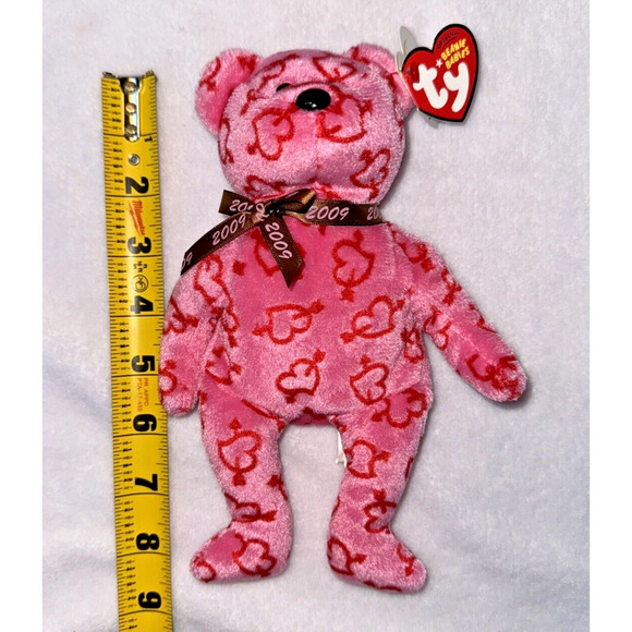 Ty Beanie Babies Hallmark Heartley Valentine's Day Bear Hearts Stuffed Plush - Picture 2 of 12